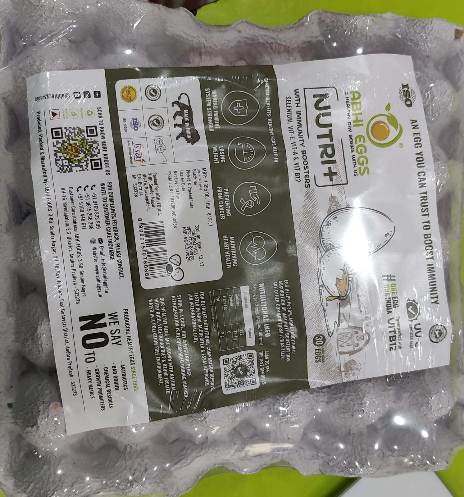 ABHI EGGS PACK OF 30 NUTRI +